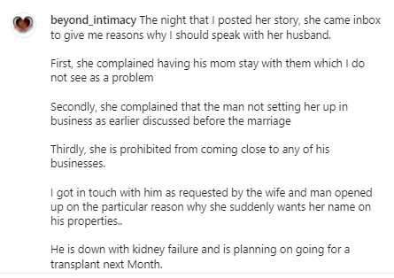 After being called out by wife, husband opens up on why he refused to include wife's name on his properties