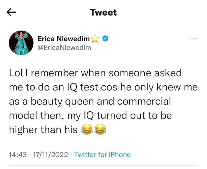 Erica recounts how her IQ level surpassed that of someone who doubted her intelligence