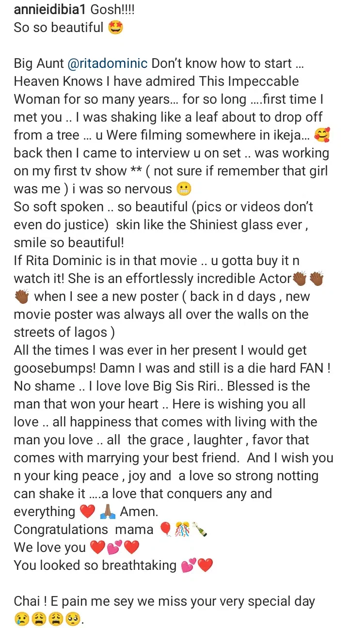 'I was shaking like a leaf about to drop off from a tree' - Annie Idibia reveals what Rita Dominic did to her some years back