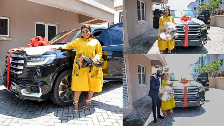 Mercy Chinwo's husband gives her an SUV as a birthday present (Photos)