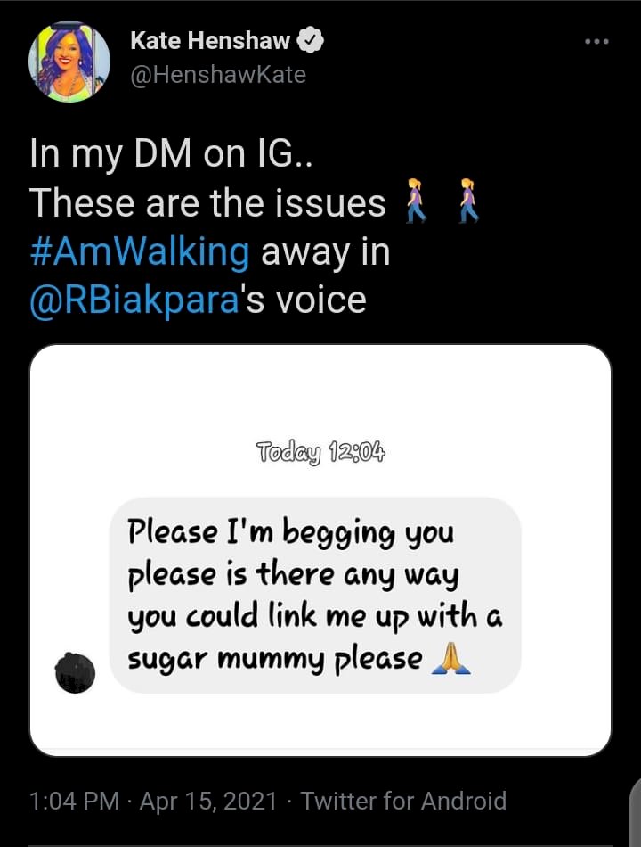 Reactions as Kate Henshaw exposes a fan demanding for sugar-mummy referrals