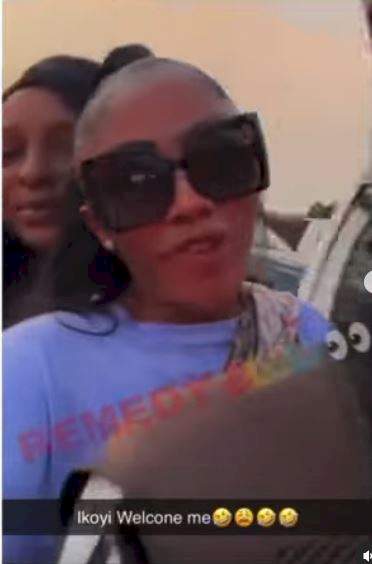 I'm too 'frosh' for this - Mercy Eke says as she resorts to boarding a bike in Lagos (Video)