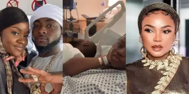 "Congratulations, Chef Chi" - Iyabo Ojo shares video of Davido, Chioma on hospital bed as they welcome twins