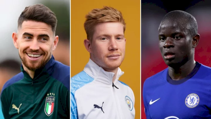 Jorginho, Kevin De Bruyne and N'Golo Kante shortlisted for UEFA Men's Player of the Year award