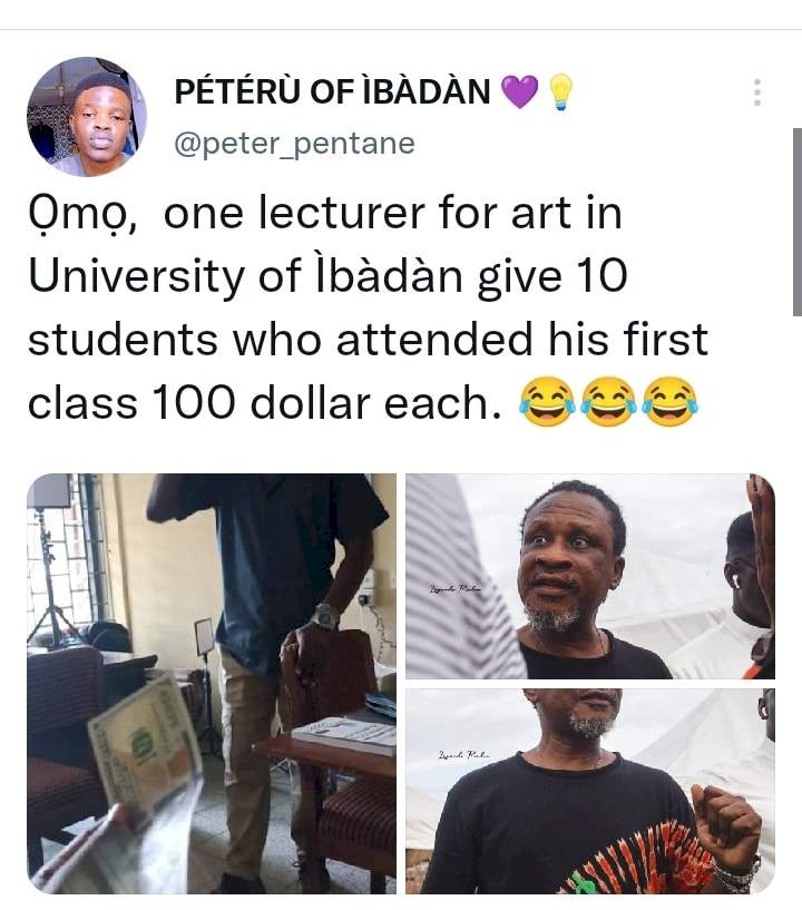 UI lecturer reportedly gifts $100 to students who attended his first lecture after ASUU strike