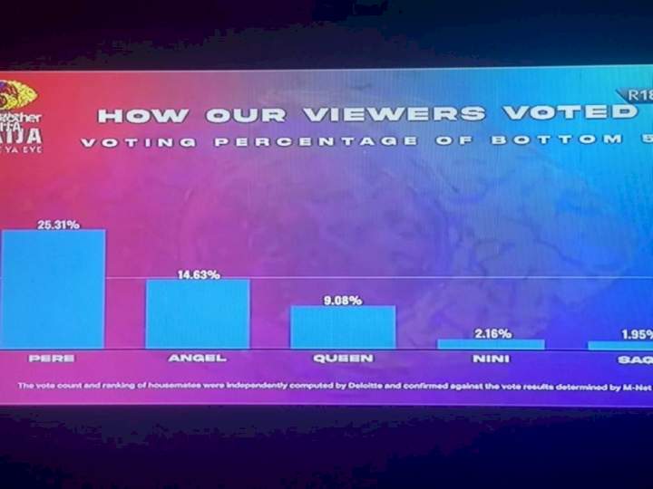 BBNaija: How viewers voted for Nini, Saga, Queen