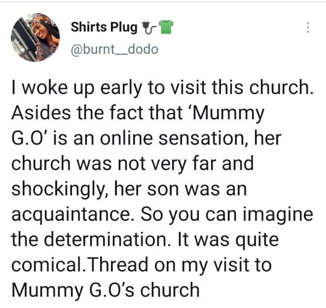 Lady shares photo of what she noticed at the entrance of Mummy GO's church