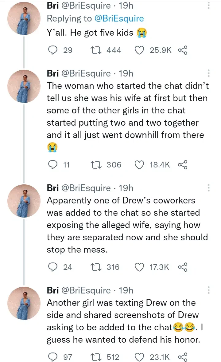 Lady wakes up to find herself in WhatsApp group with married man's wife and his 8 other alleged side chicks