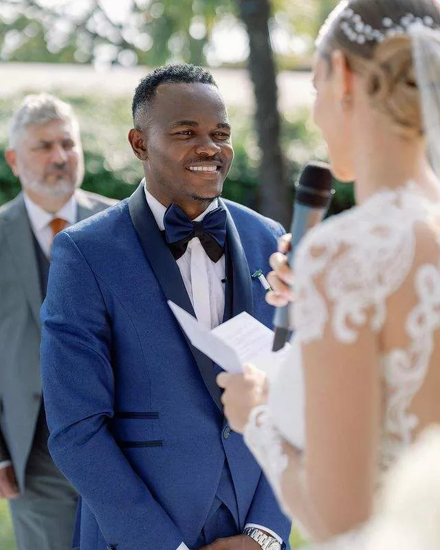 Former Super Eagles striker Obinna Nsofor marries his Serbian partner, Anastasija Radi (photos)