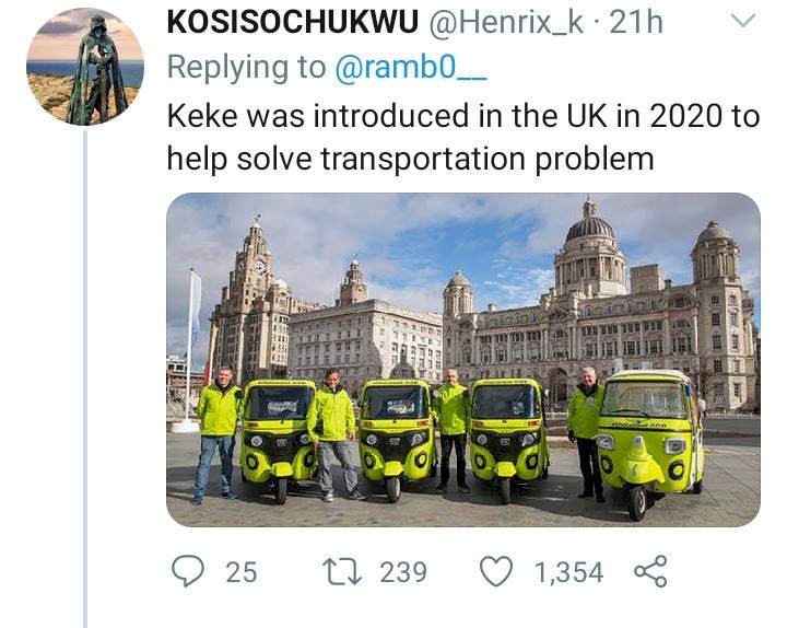 Man expresses shock after spotting Keke Napep in London; Nigerians react