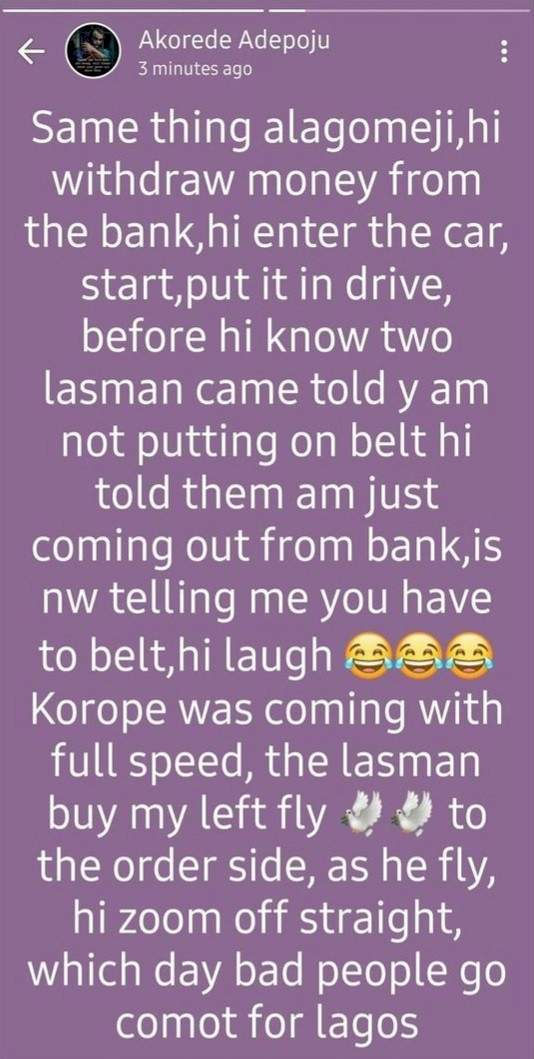 Lagos mechanic who encountered police, LASTMA and VIO on the same day rants on WhatsApp 