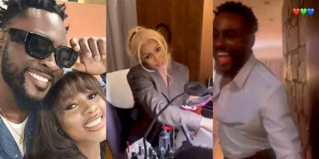 "Match made in heaven" - Reactions as Mercy is spotted wearing Pere's blazer while in his hotel room