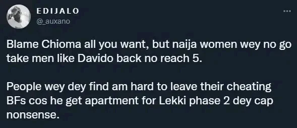 Man berates those criticizing Chioma Rowland for planning marriage with Davido