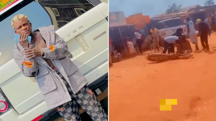 Portable's aide reportedly crushes bikeman to death in Ogun (Video)