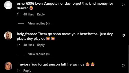 'Even Dangote no fit forget this kind money for drawer' - Angel mocked over recent post