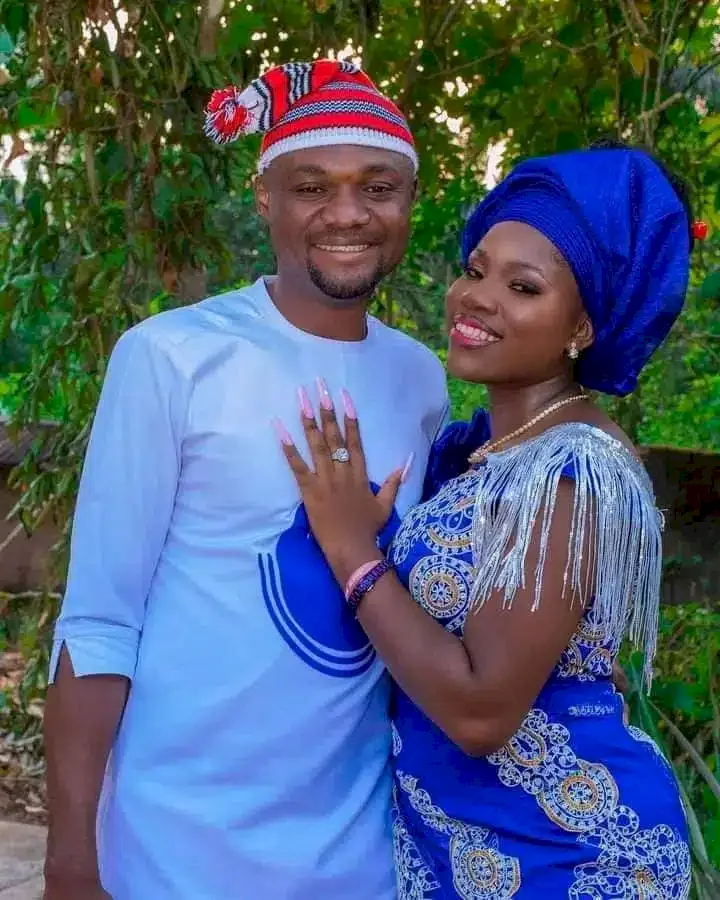 'Husband full Facebook; try dey reply your DMs' - Lady advises as she ties knot with lover