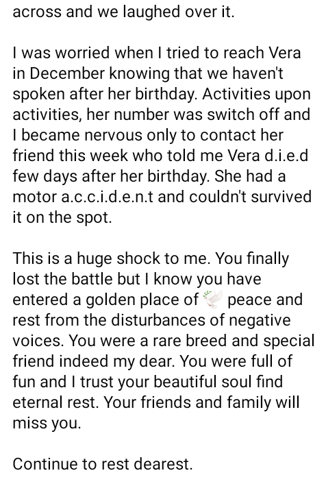 How UNIPORT student who had premonition of her death perished in motor accident few days after her birthday 