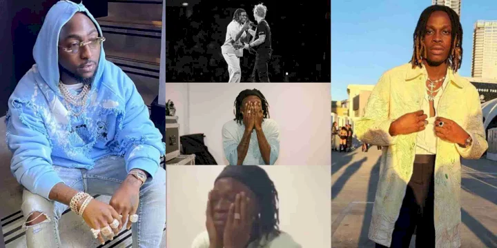Davido reacts to video of Fireboy shedding tears after performing with Ed Sheeran at Wembley stadium
