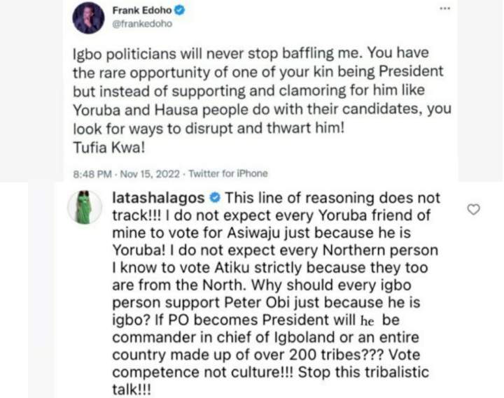 Obi/Soludo clash: Stop this tribalistic talk - Media gal, Latasha Ngwube knocks Frank Edoho