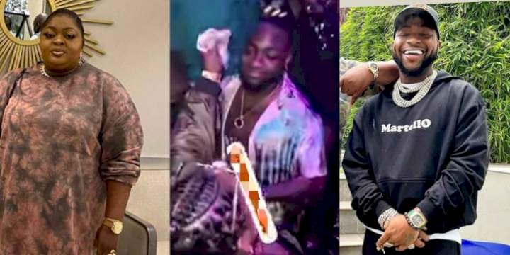 "This is genuine friendship" - Fans react to Davido's gesture as Eniola Badmus showers him with cash