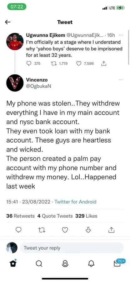 Man cries out as thieves empty his bank account, collect loan from bank after stealing his phone