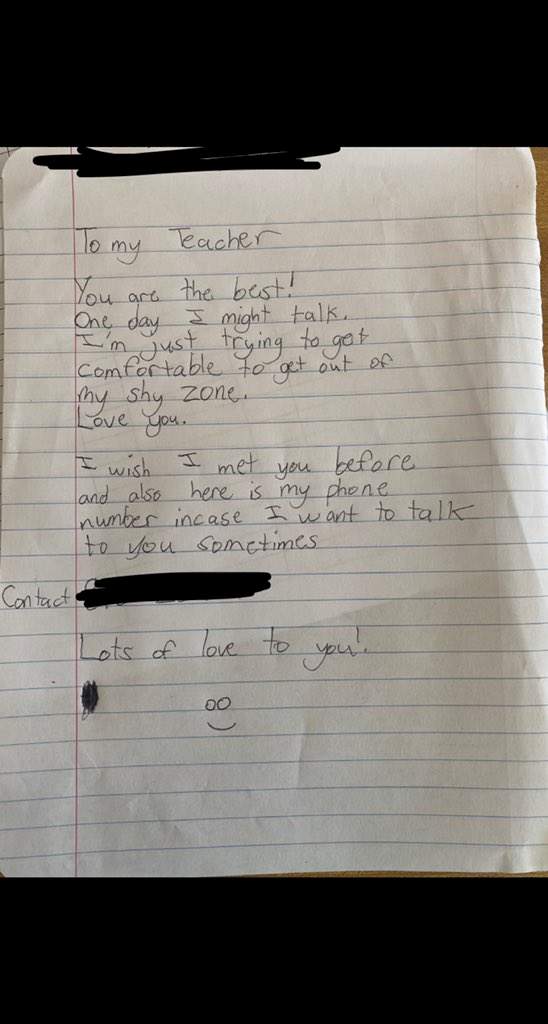 'I love you, just trying to get out of my shy zone' - Female teacher shares sweet note she received from male student