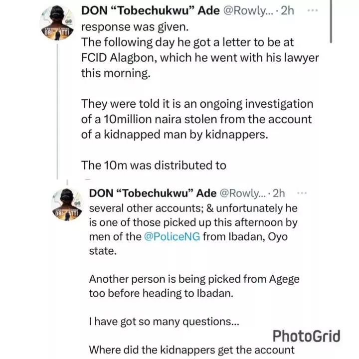 Nigerian man arrested after 400k removed from a kidnapped man's account was 'wrongly' deposited in his dormant account