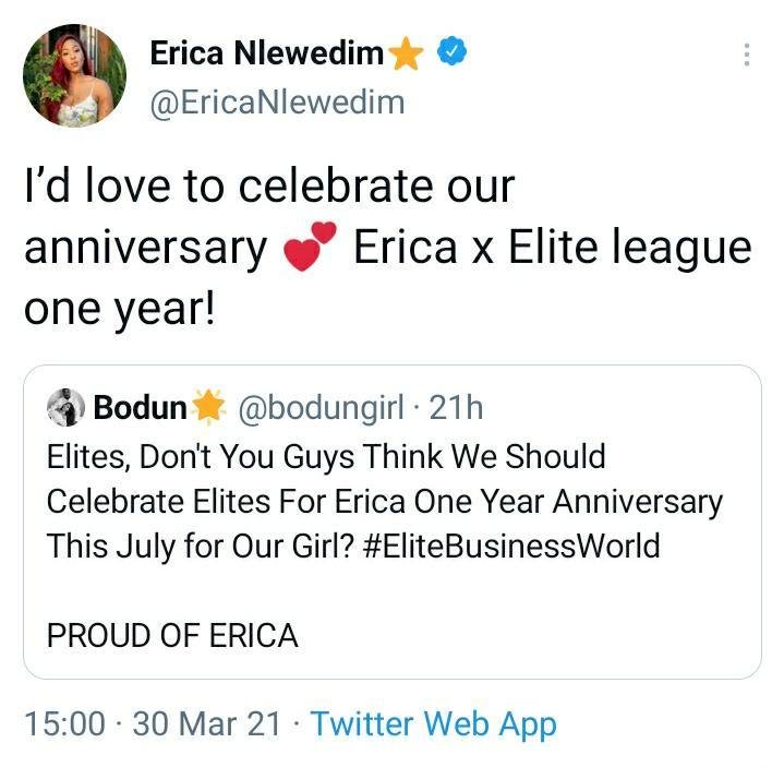 Erica Nlewedim to celebrate one year anniversary with fans, Elites League