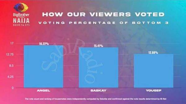 #BBNaija: Check out how viewers voted for the 'bottom 3' housemates