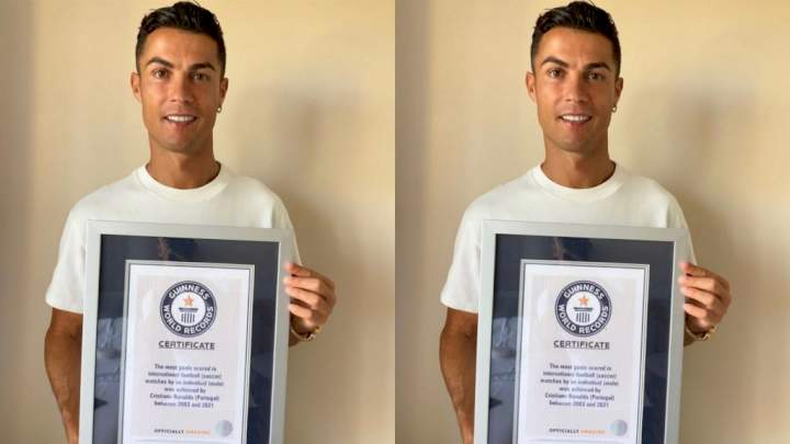 Cristiano Ronaldo receives Guinness World Records certificate