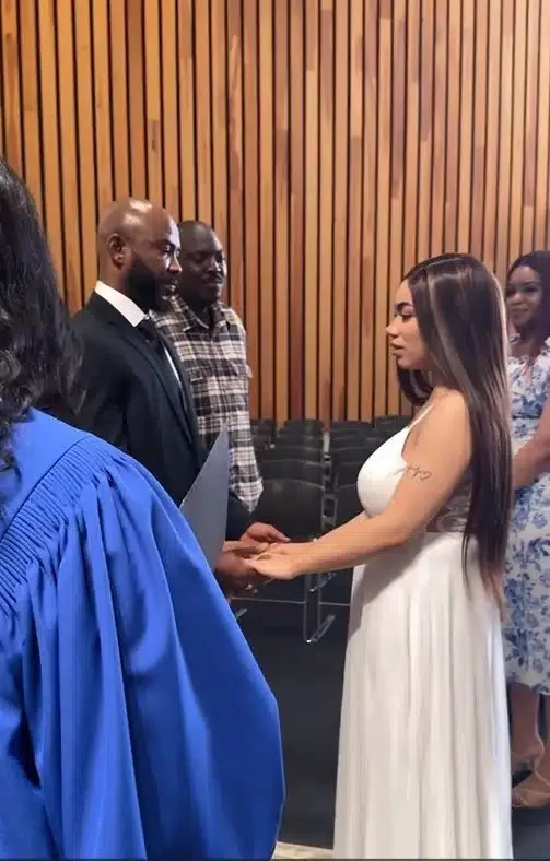 Ned Nwoko's daughter, Julia ties the knot in Canada following pregnancy, father absent