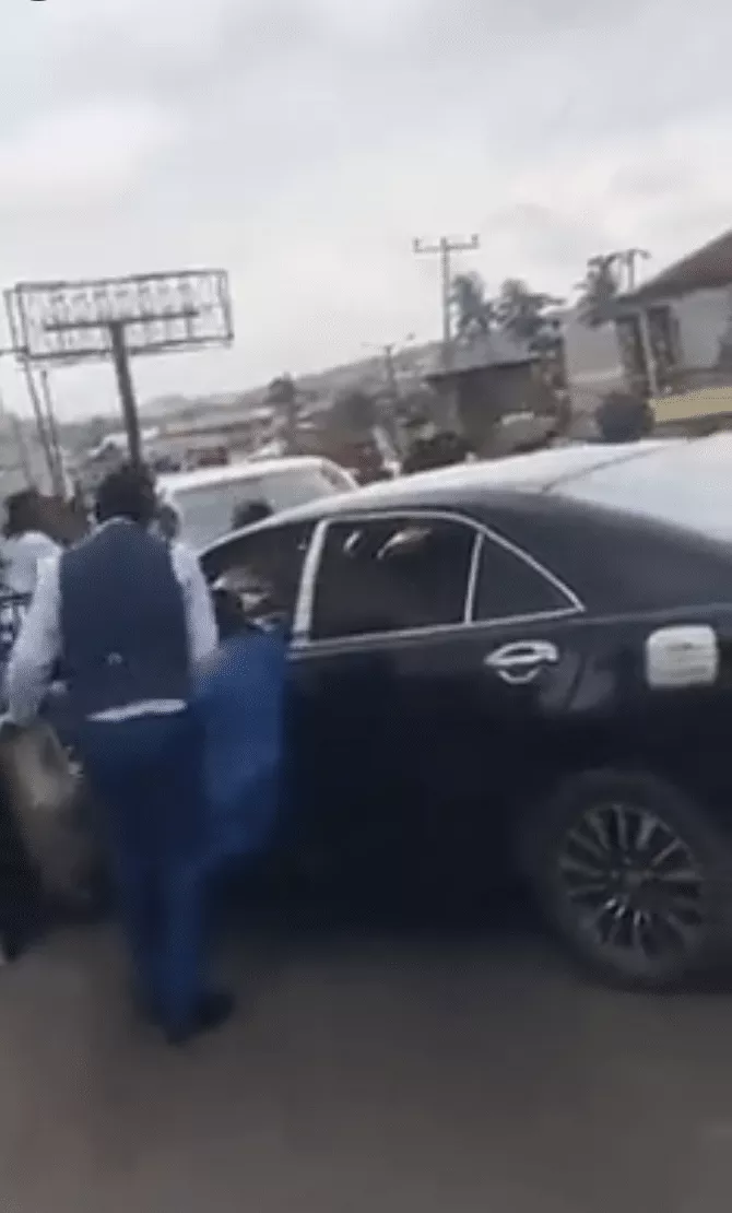 Drama as bride's lover sabotages wedding on her way to church with groom (Video)