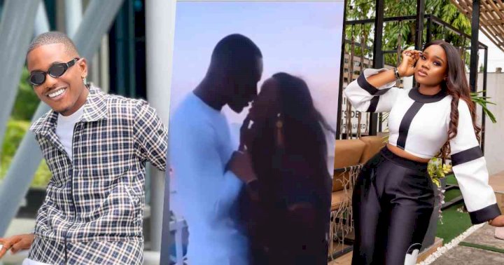 'They look good together' - Reactions as Timini Egbuson and Cee-C are spotted kissing (Video)