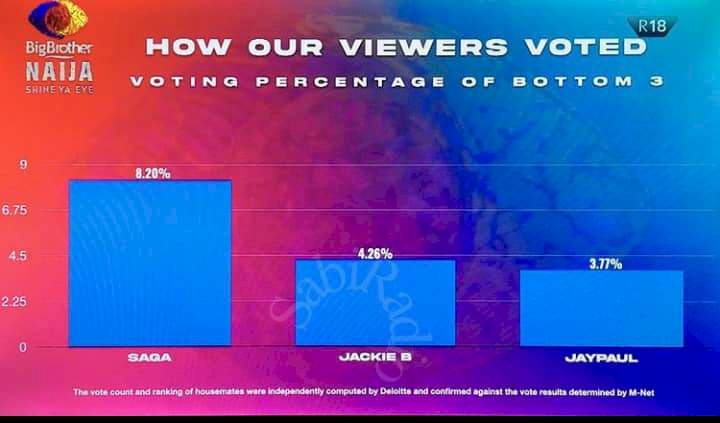 BBNaija: How Nigerians voted Jaypaul, JackieB, Saga