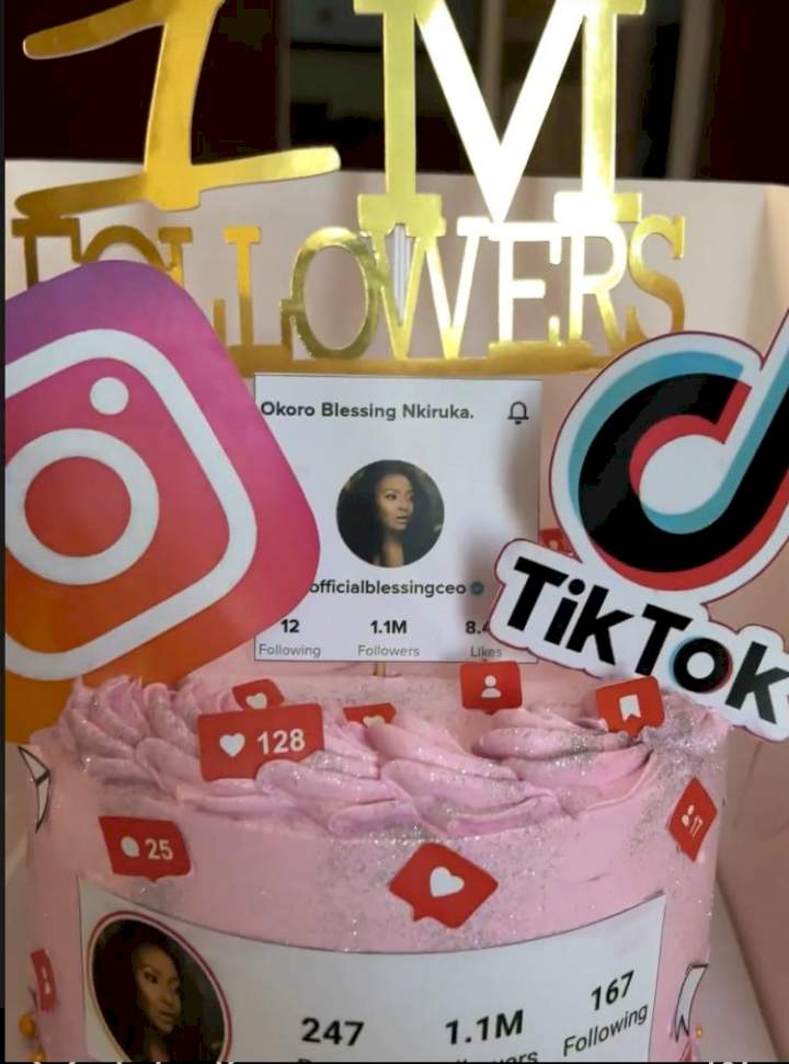 'Forget the noise, I am loved' - Blessing Okoro says as she celebrates 1M followers on Instagram (Video)