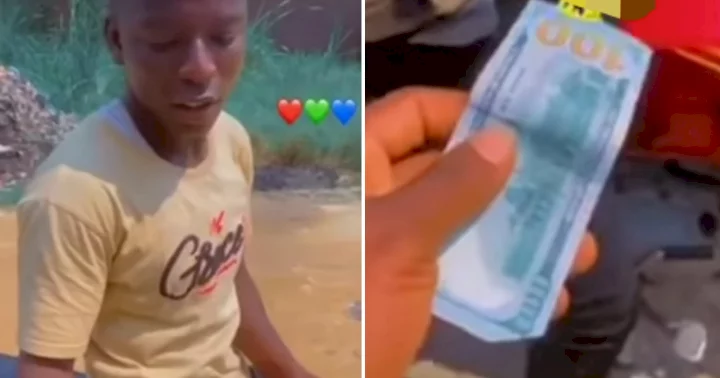 'School no be scam' - Reactions as bike rider rejects 100 dollars from passenger, says he wants naira (Video)