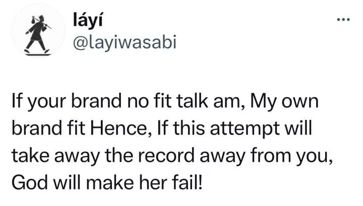 'If this attempt will take away the record away from you, God will make her fail!' - Content creator, Layi reacts to Chef Dammy's attempt on Hilda Baci's record