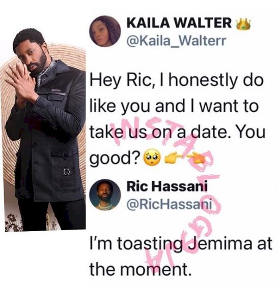 “I’m currently toasting Jemima” – Singer, Ric Hassani shuns lady who attempted to shoot her shot