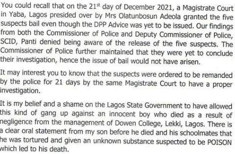 There was a conspiracy between the Lagos State govt. and the police to upturn justice' - Late Sylvester Oromoni's father cries out