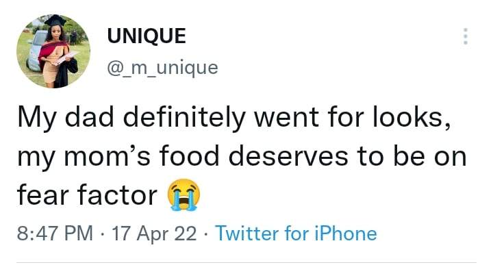 'How can you come online and slander your own mother?' - Netizens drag lady after she described her mum's cooking as a 'fear factor'
