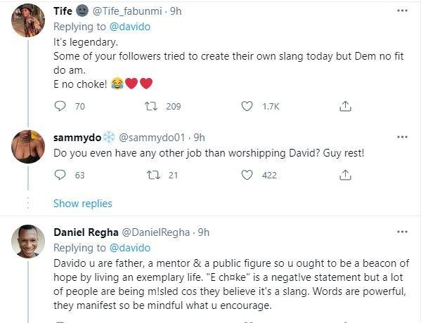 “E don spoil pain am enter bone” – Reactions as Davido intends to copyright ‘E Choke’