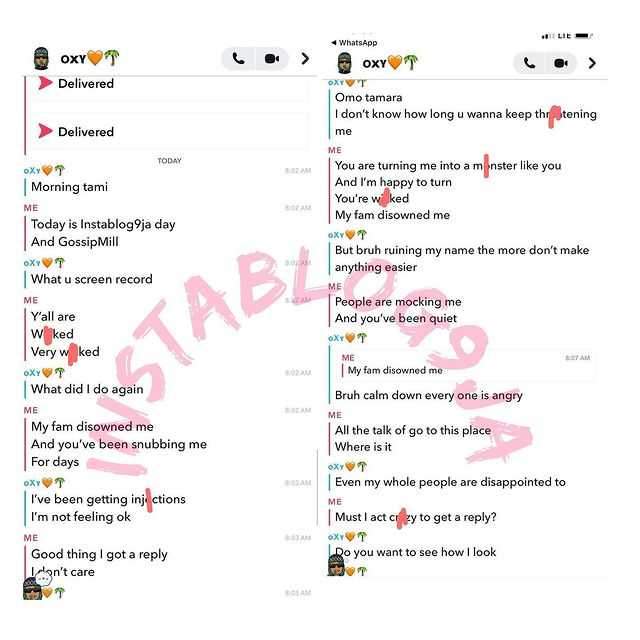 Lady in Oxlade's leaked tape calls him out once again for snubbing her after being disowned by family (Screenshots)