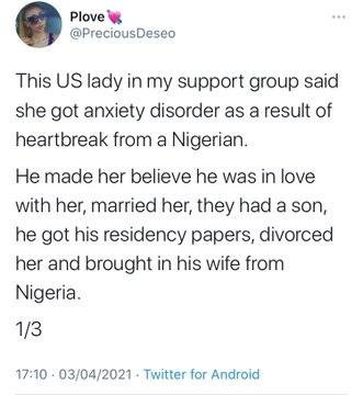 US lady narrates how she attempted suicide four times after being dumped by a Nigerian man