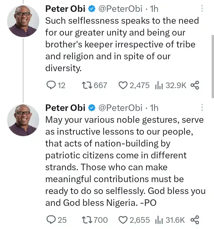 Peter Obi appreciates Air Peace CEO, Allen Onyema, for offering to evacuate stranded Nigerians in Sudan