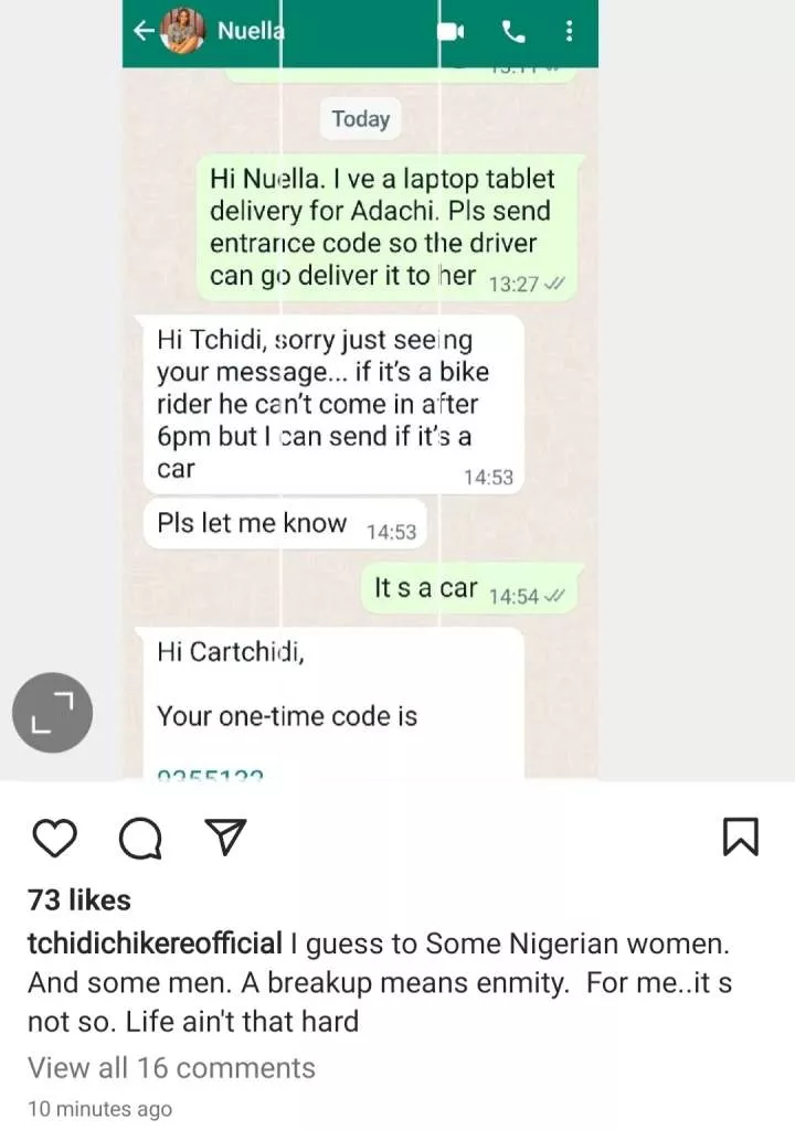 Filmmaker, Tchidi Chikere shares private chats with his ex-wives to show he shares cordial relationship with them (Screenshots)