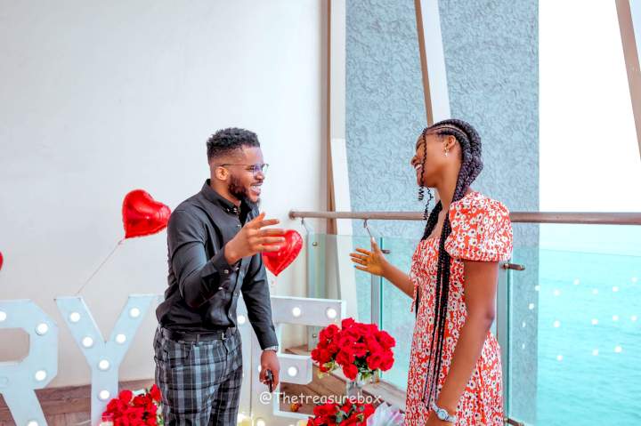 Nigerian lady expresses excitement after getting engaged to man she met on Twitter