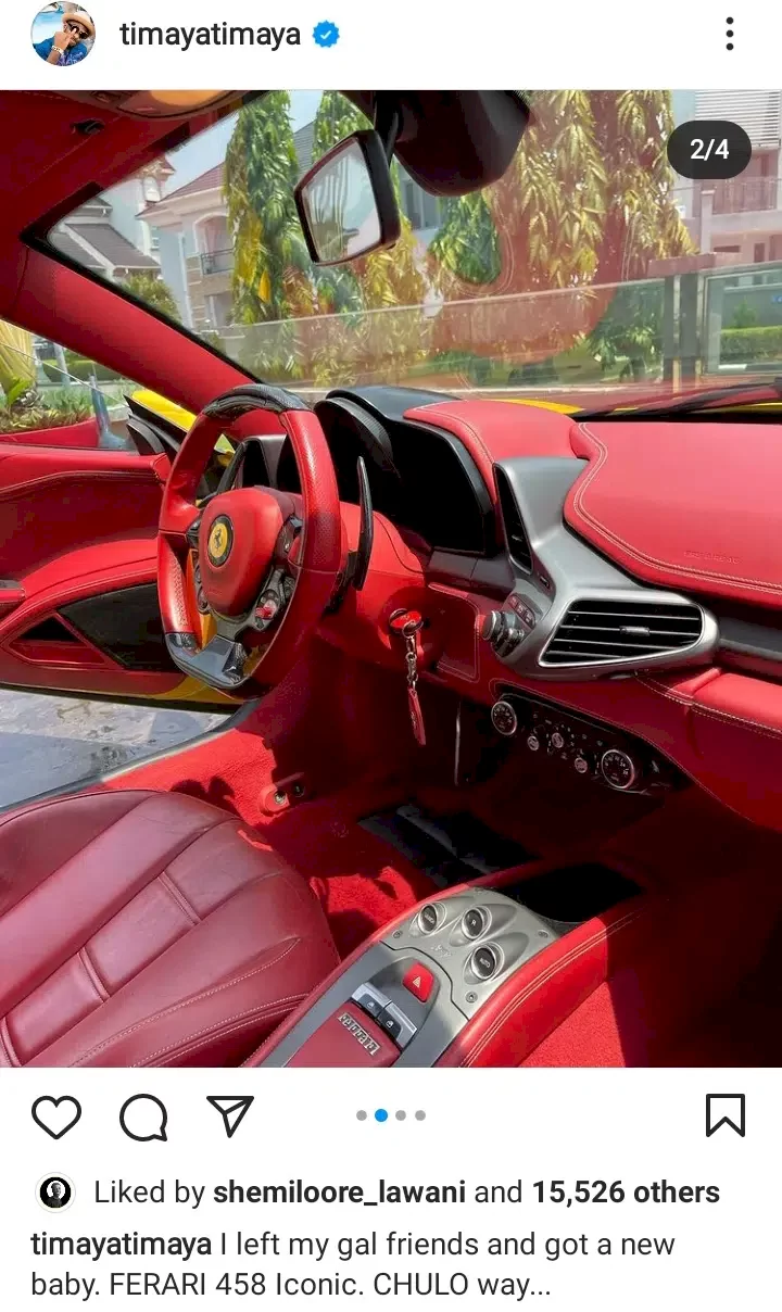 Timaya splashes millions on new Ferrari (Photos)
