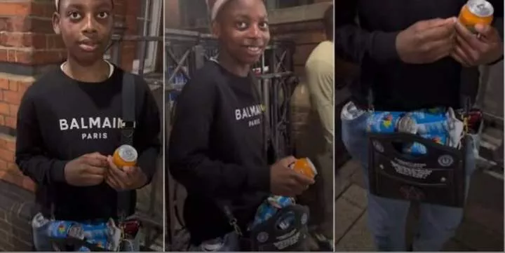'This is the last time I'm taking you to a party' - Father shocked as young son sneakily takes 6 cans of drinks from party (Video)