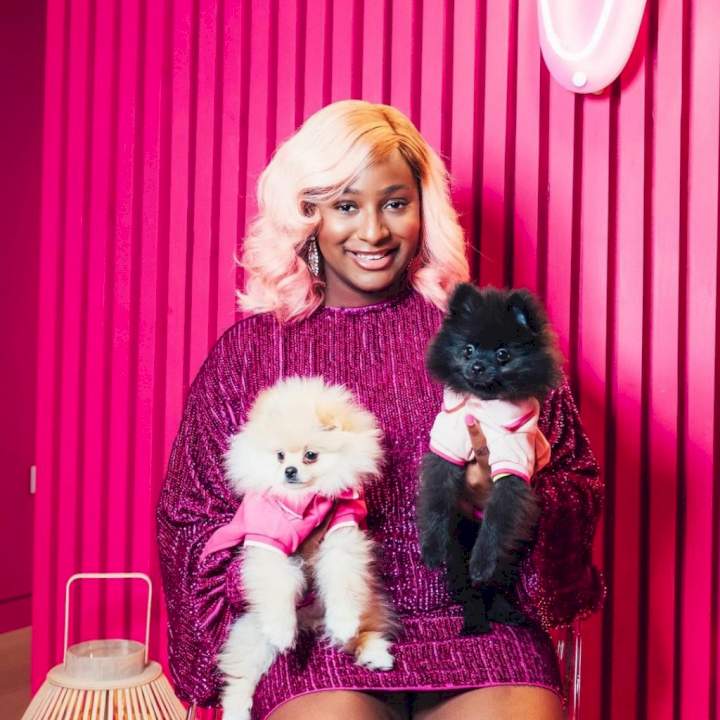 DJ Cuppy takes her dogs Dudu and Fun Fun on a special visit to Grandpa Femi Otedola (Video)