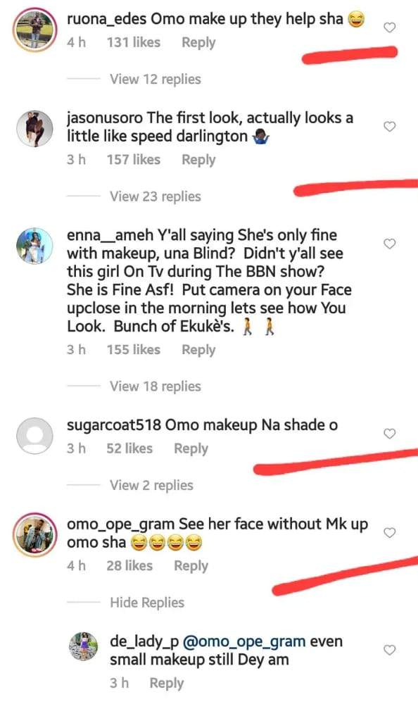 'Omor make up they help sha' - Netizens mock Tacha as she flaunts her face without makeup